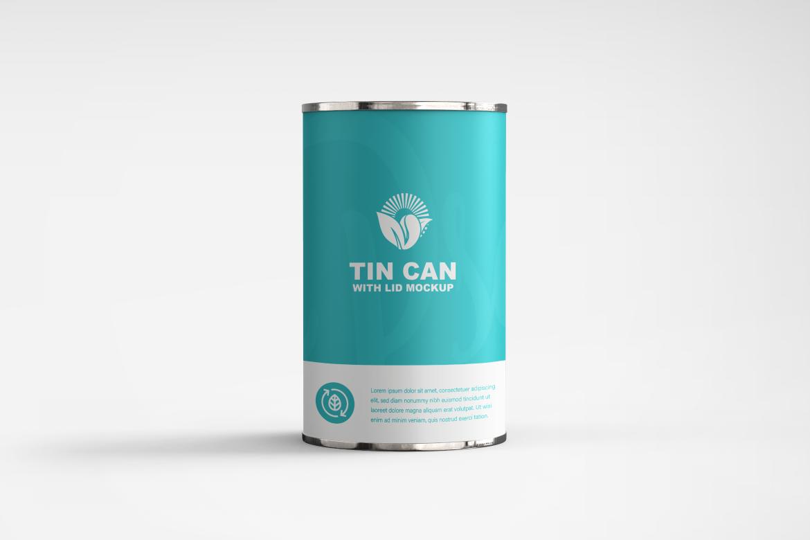 Tin Can with Lines Mockup