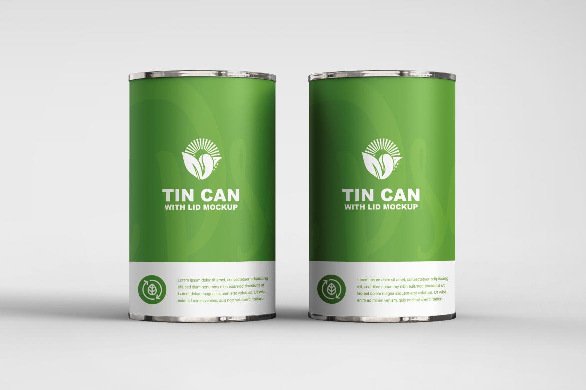 Tin Can with Lines Mockup