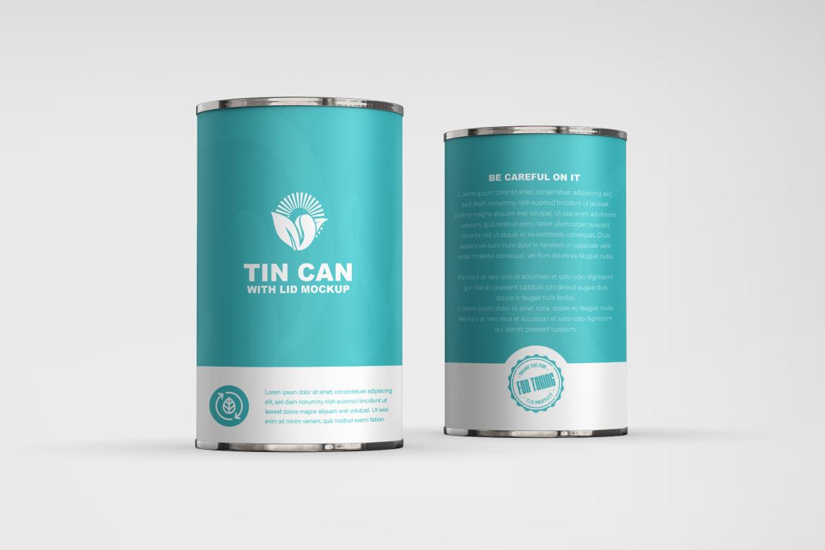 Tin Can with Lines Mockup