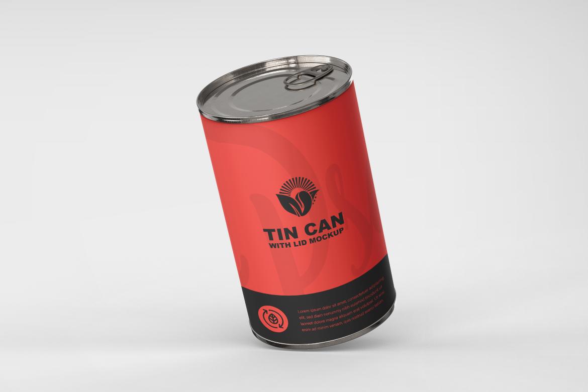 Tin Can with Lines Mockup