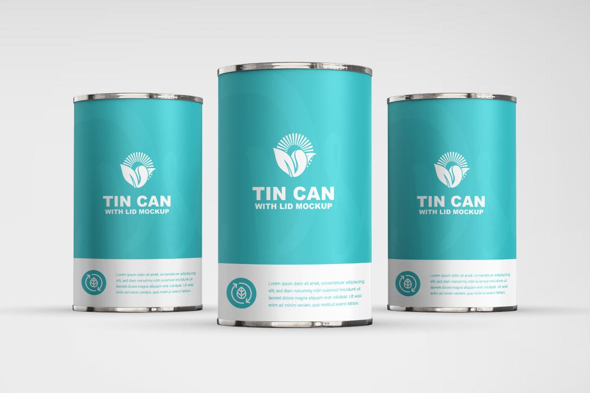 Tin Can with Lines Mockup