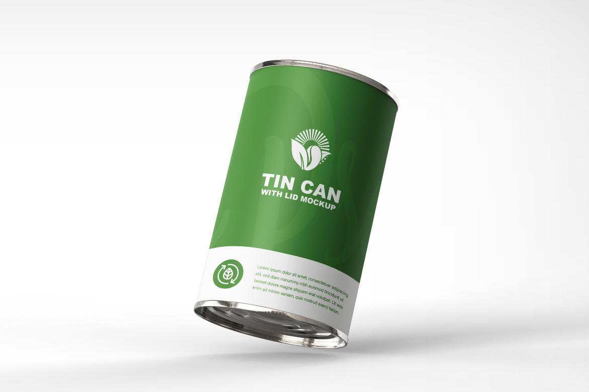 Tin Can with Lines Mockup