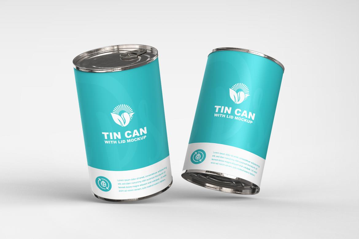 Tin Can with Lines Mockup