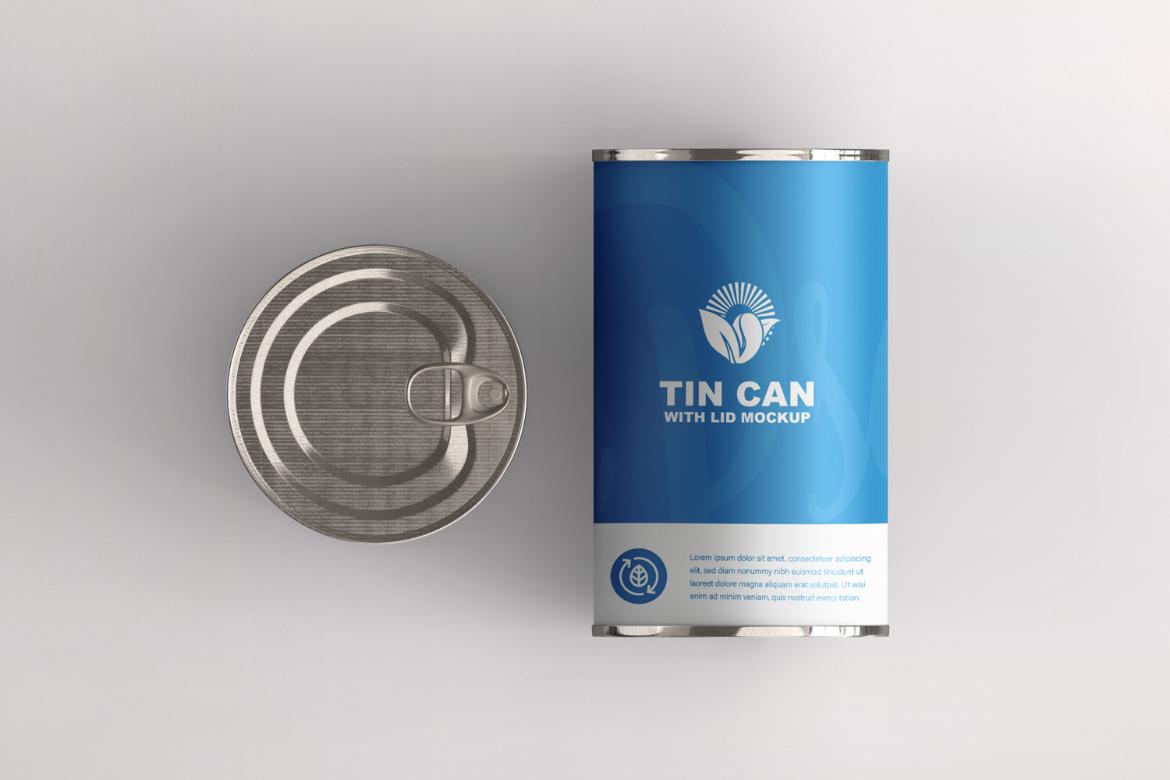 Tin Can with Lines Mockup
