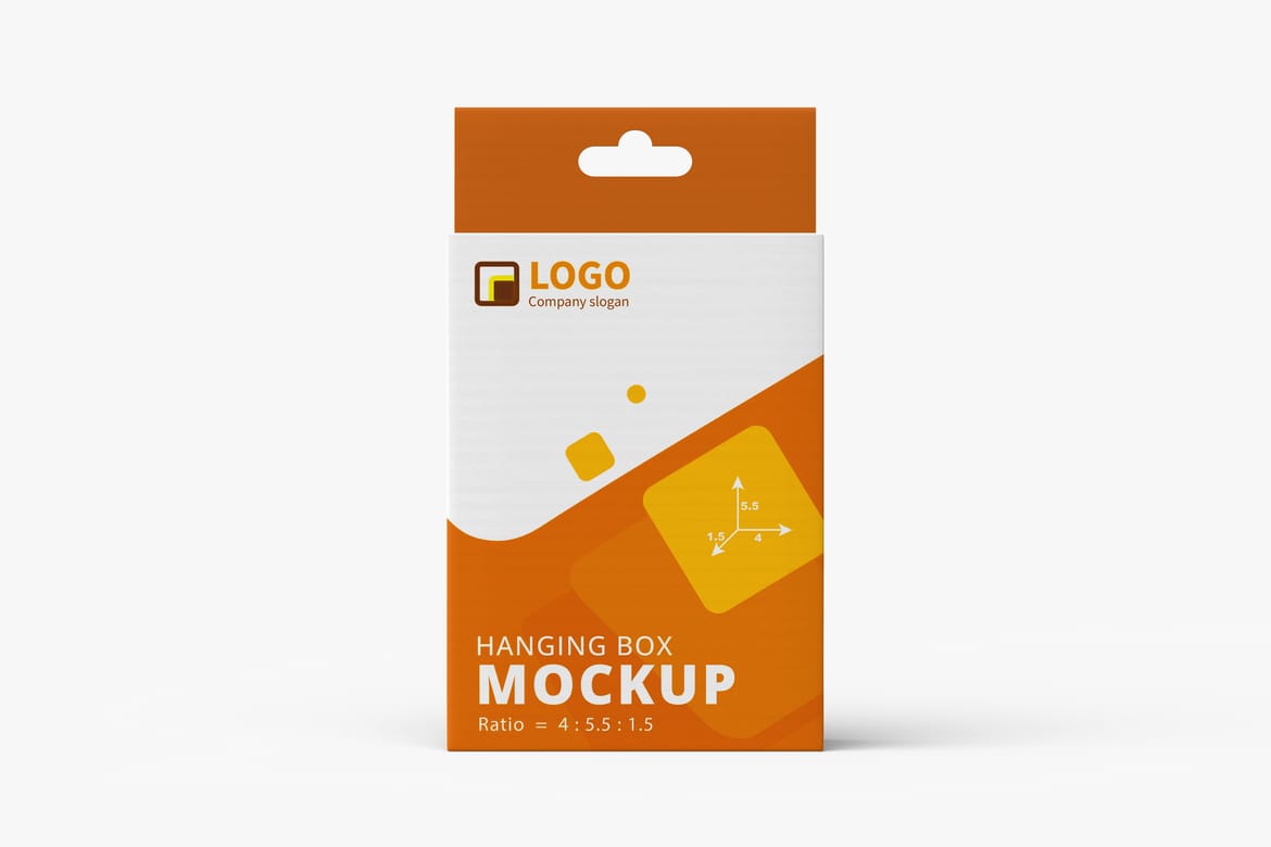 Retail Hanging Paper Box Mockup