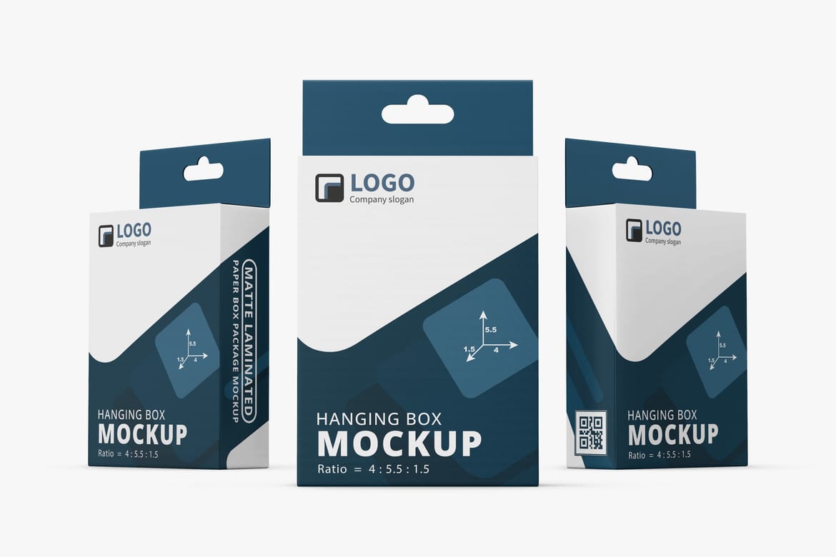 Retail Hanging Paper Box Mockup