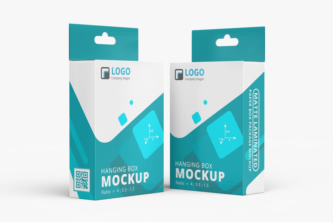 Retail Hanging Paper Box Mockup