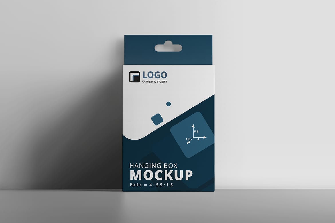 Retail Hanging Paper Box Mockup