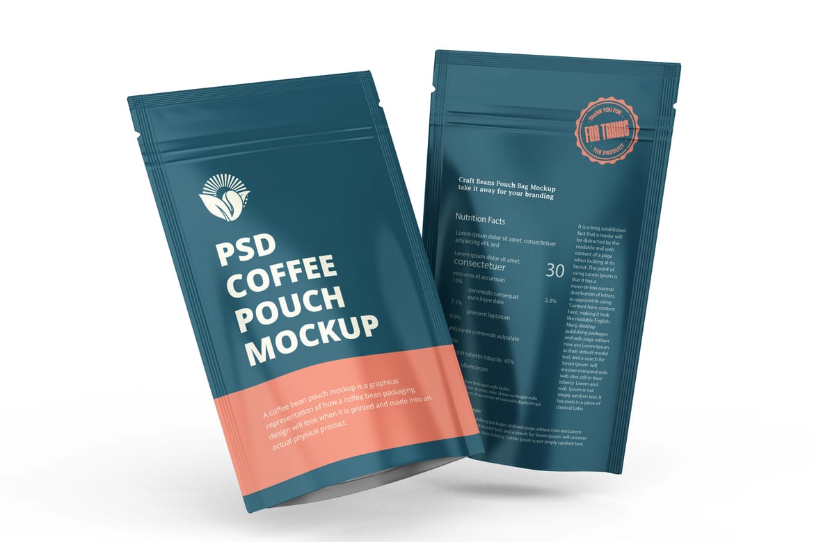 Coffee Pouch Packaging Mockup