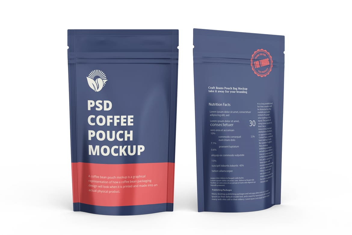 Coffee Pouch Packaging Mockup