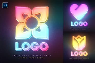 LED Logo Photoshop Mockup