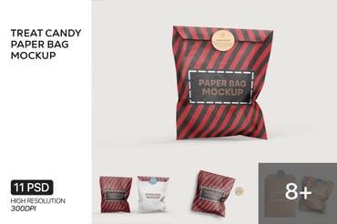 Craft Paper Bags Treat Candy Bag Mockup