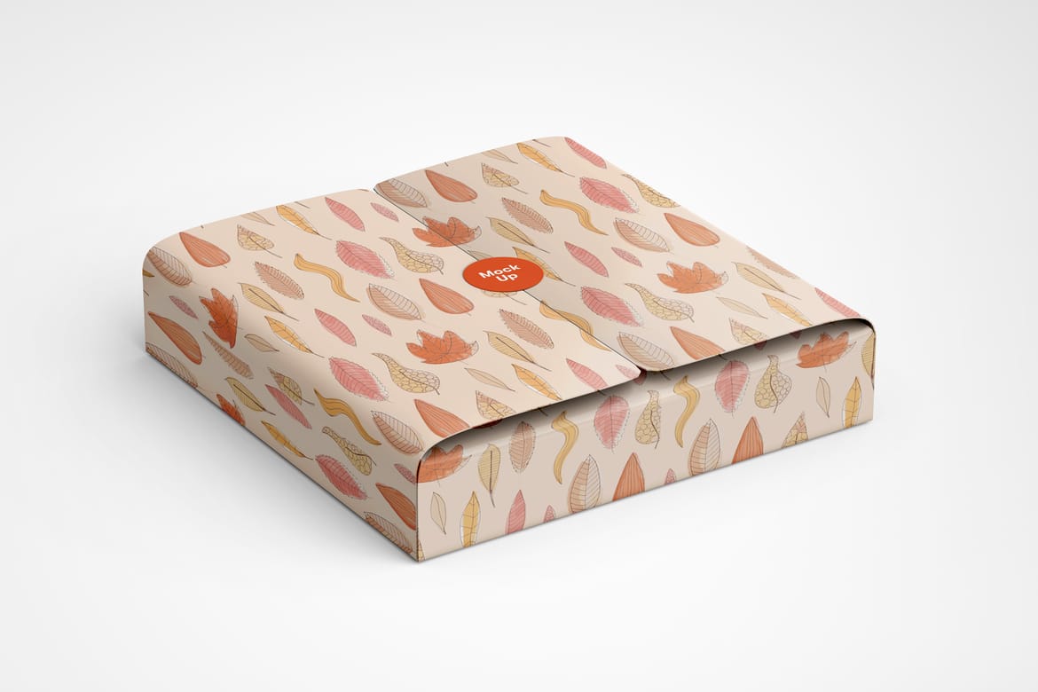 Square Paper Gift Box Mockup