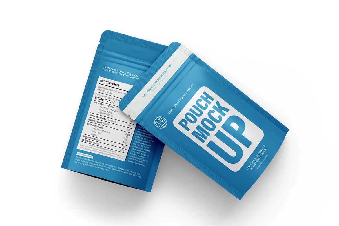 Small Zipper Pouch Packaging Design Mockup