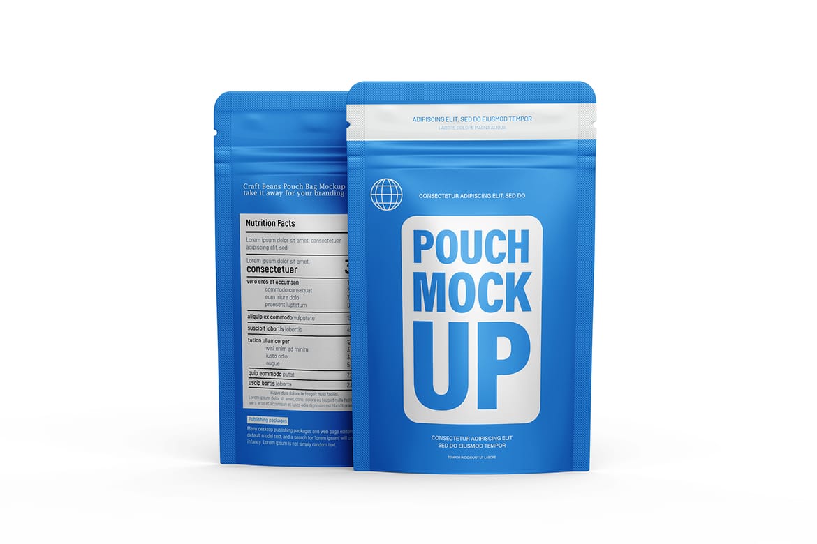 Small Zipper Pouch Packaging Design Mockup