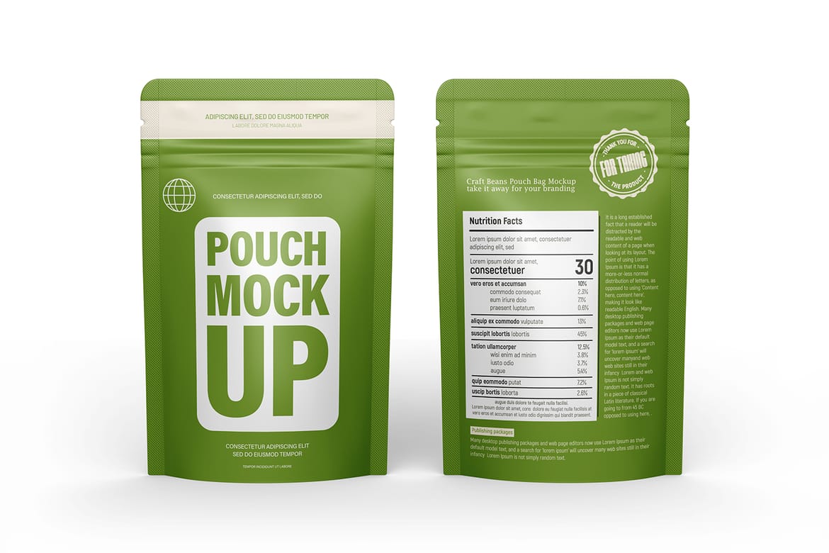 Small Zipper Pouch Packaging Design Mockup