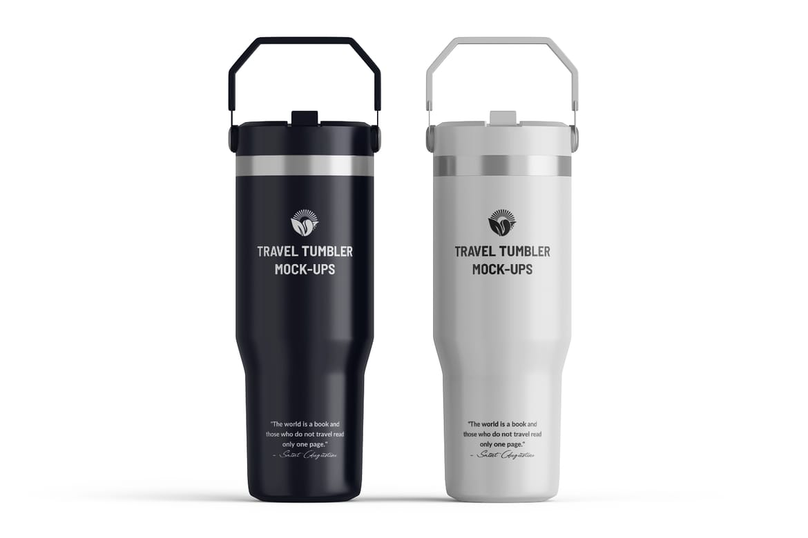 Metallic Travel Tumbler PSD Mockup