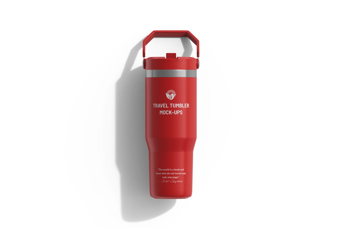 Metallic Travel Tumbler PSD Mockup