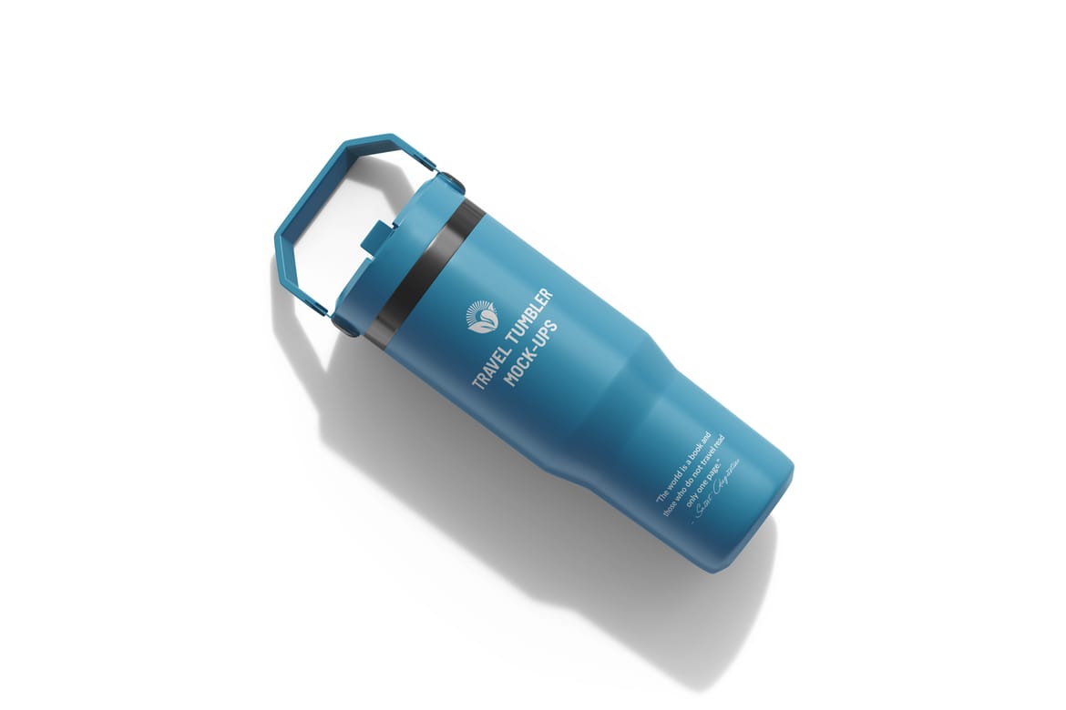 Metallic Travel Tumbler PSD Mockup