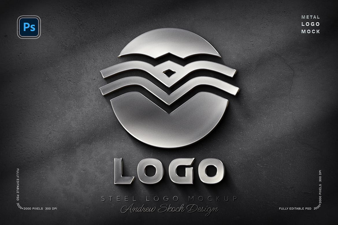 Steel Logo Photoshop Mockup