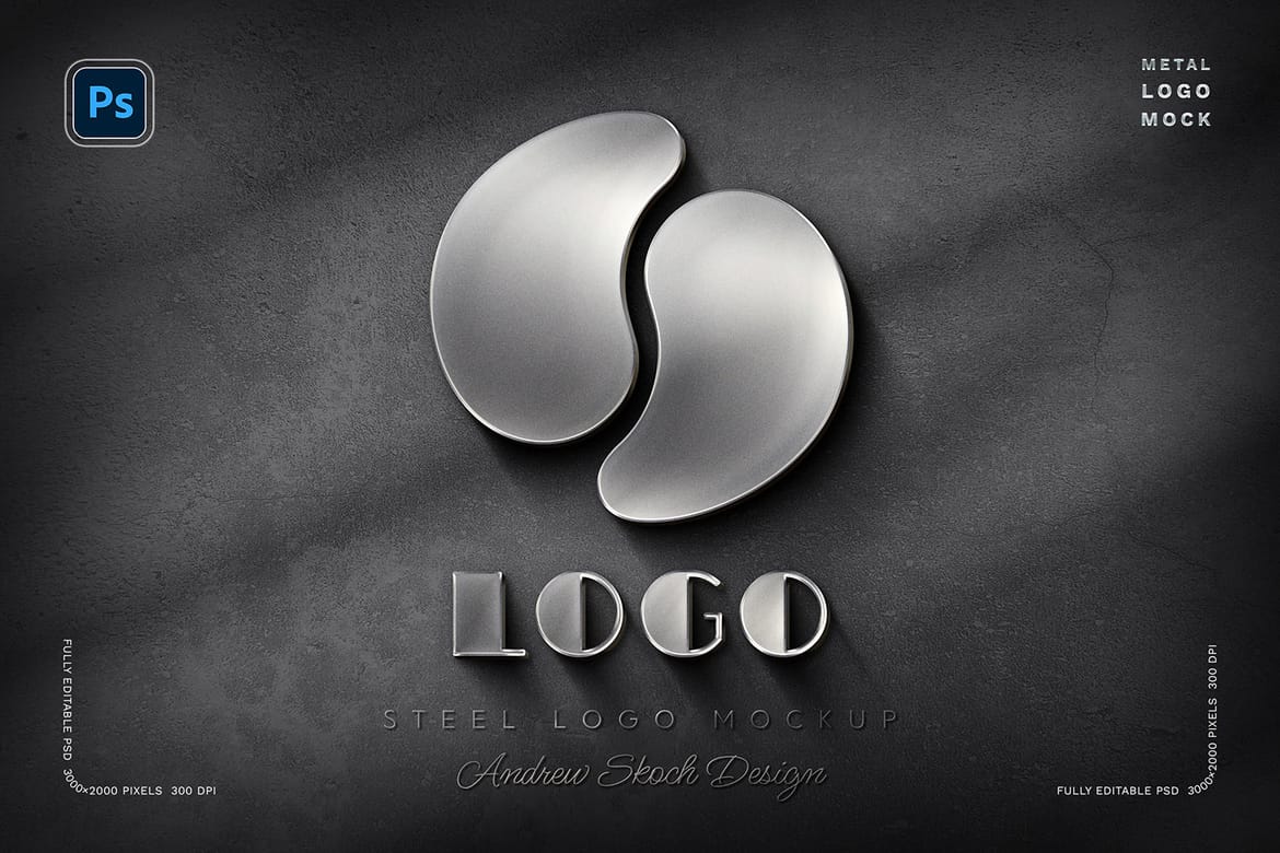Steel Logo Photoshop Mockup