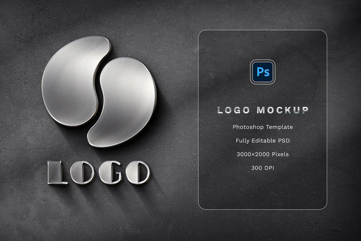 Steel Logo Photoshop Mockup
