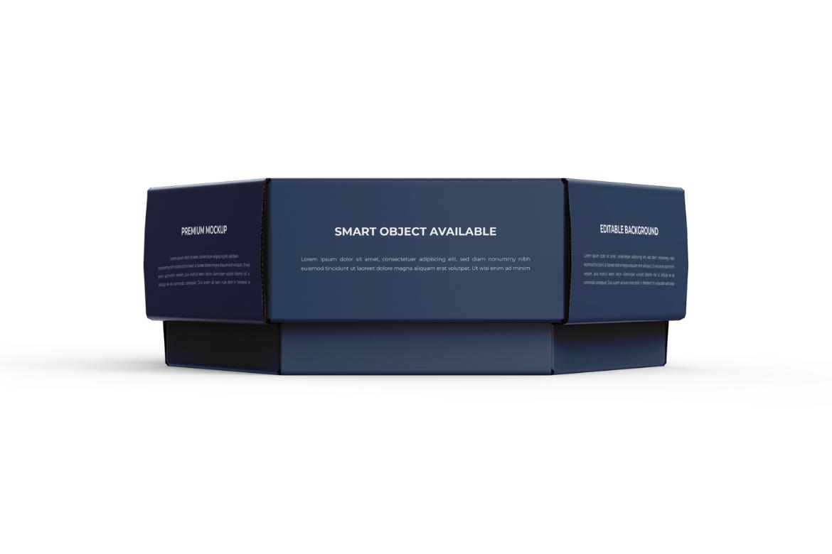 Hexagonal Paper Box Packaging Mockup