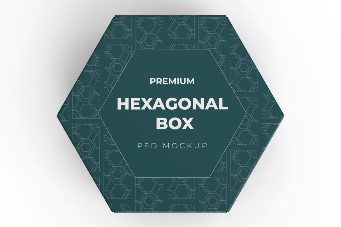 Hexagonal Paper Box Packaging Mockup