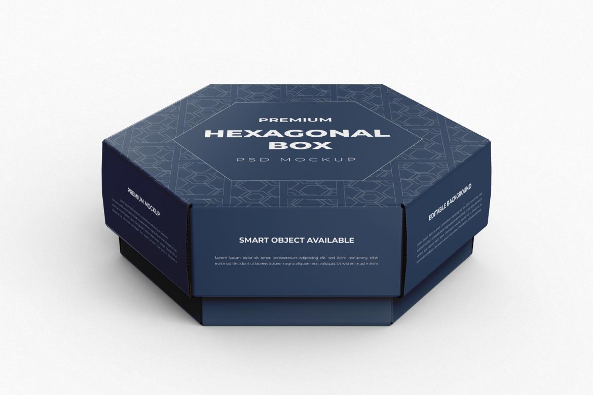 Hexagonal Paper Box Packaging Mockup