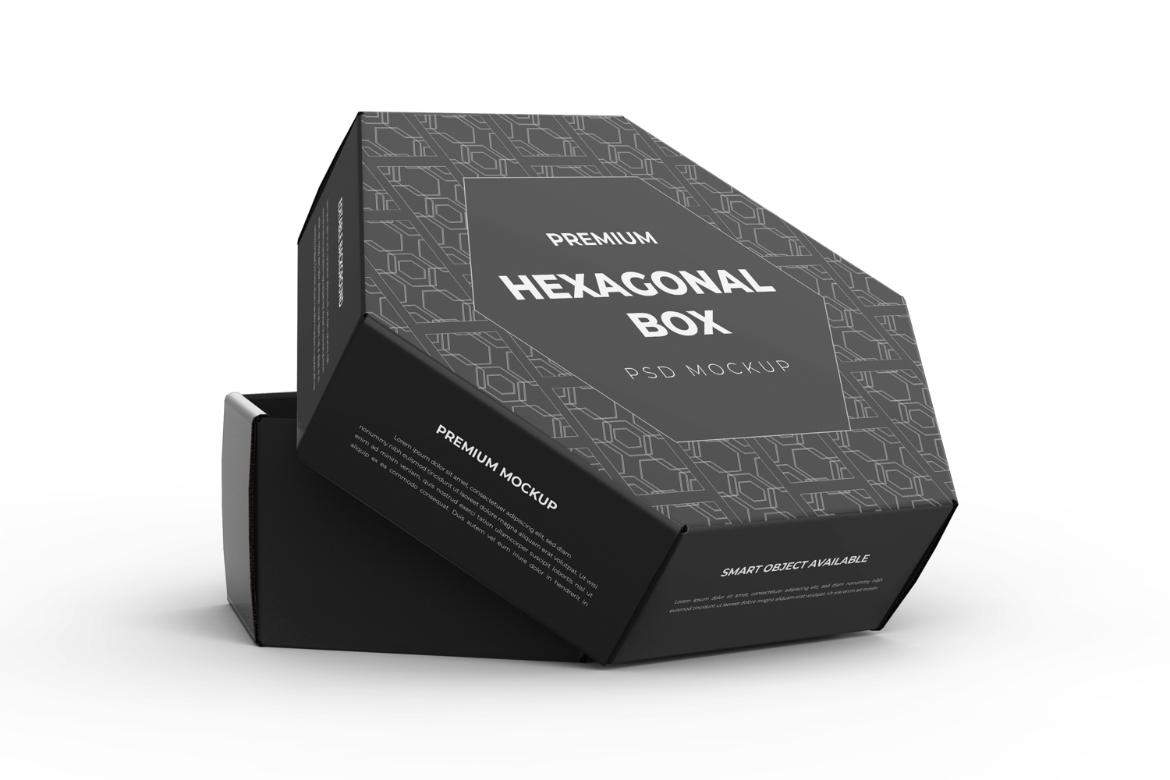 Hexagonal Paper Box Packaging Mockup