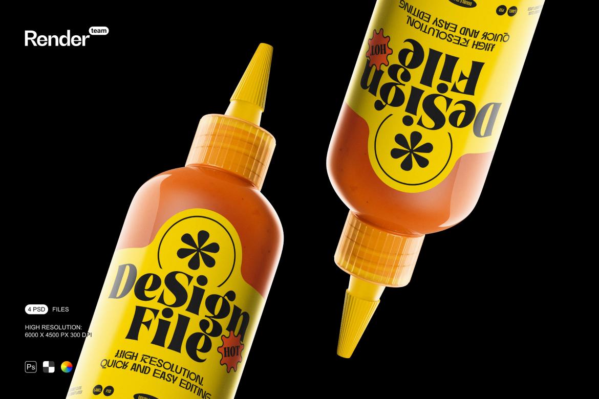 Sauce Bottle Mockup Set