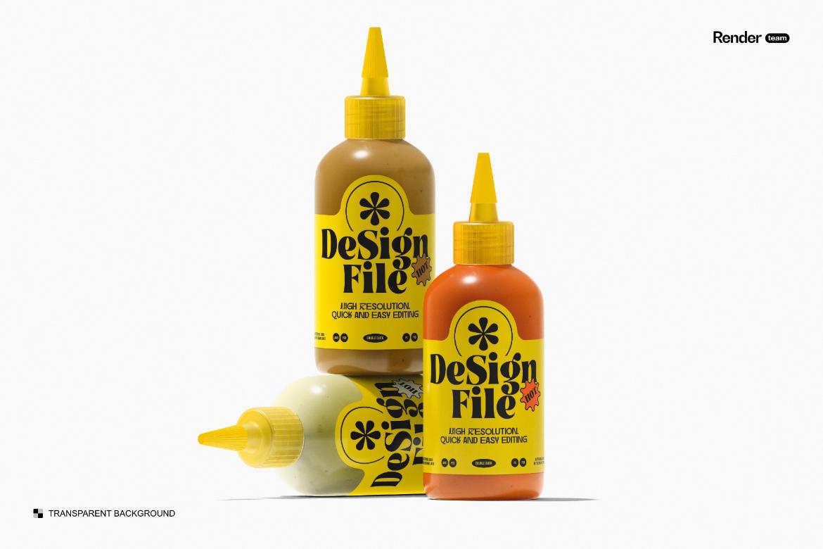 Sauce Bottle Mockup Set