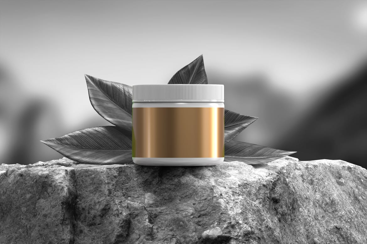 Plastic Small Jar PSD Mockup