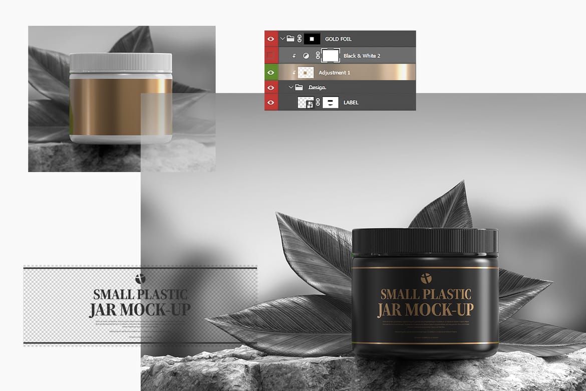 Plastic Small Jar PSD Mockup