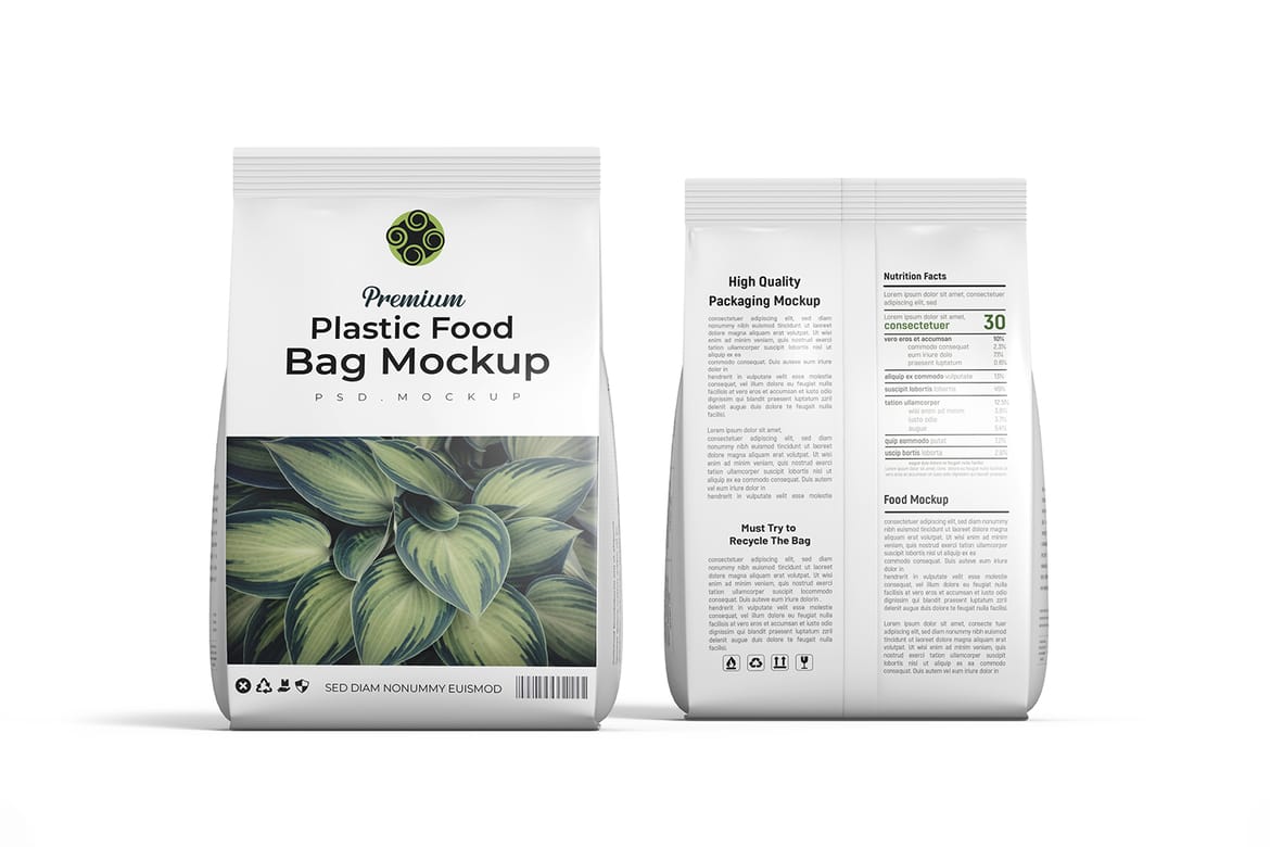 Food Packaging Bag Mockup