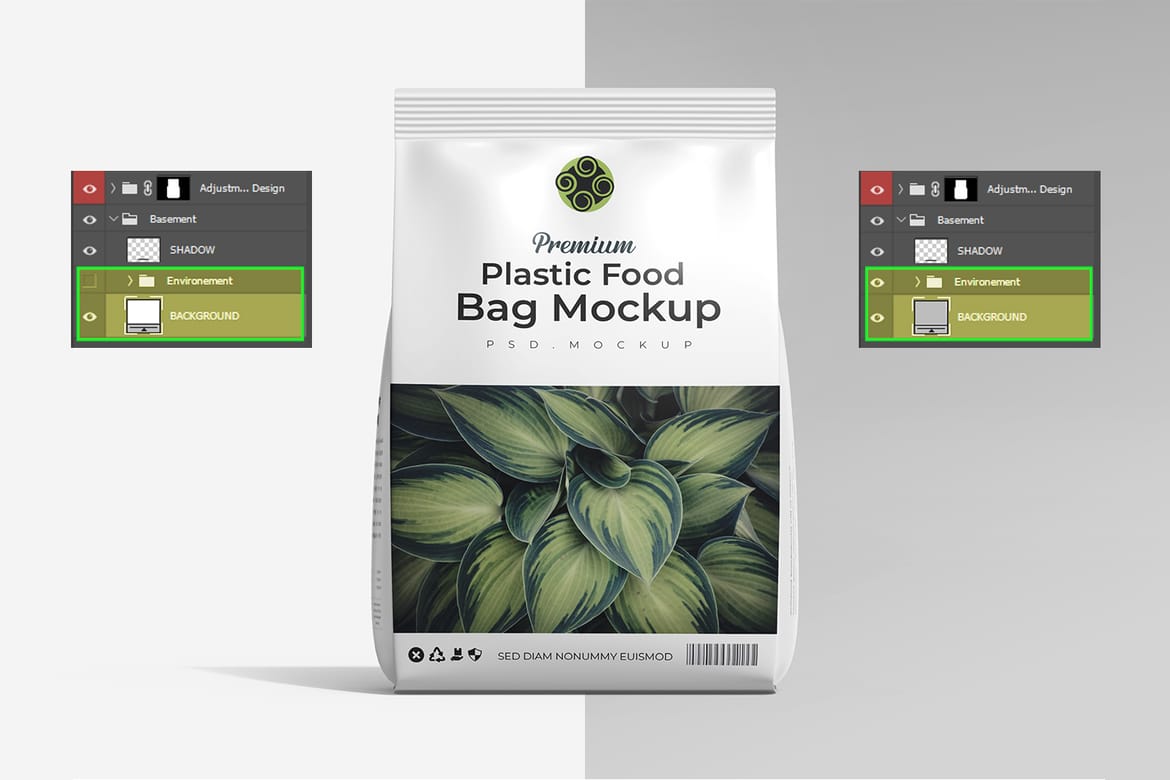Food Packaging Bag Mockup