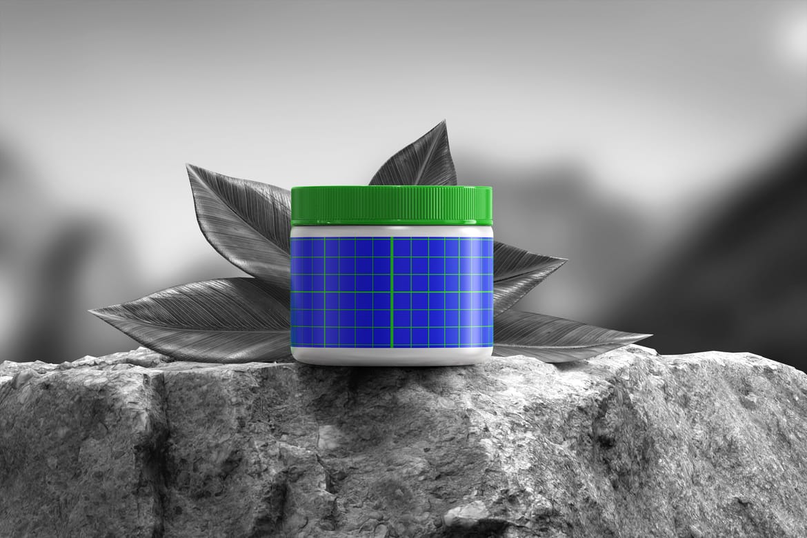 Plastic Small Jar PSD Mockup