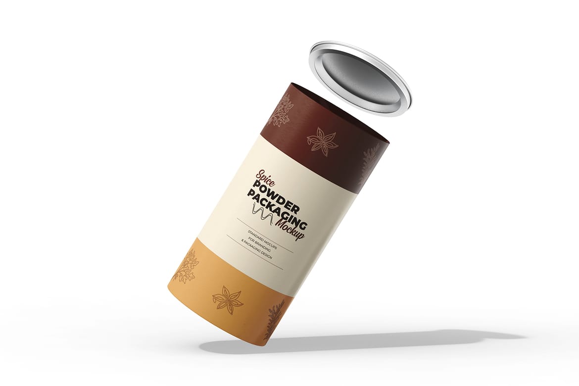 Matte Paper Spice Powder Tube Packaging Mockup