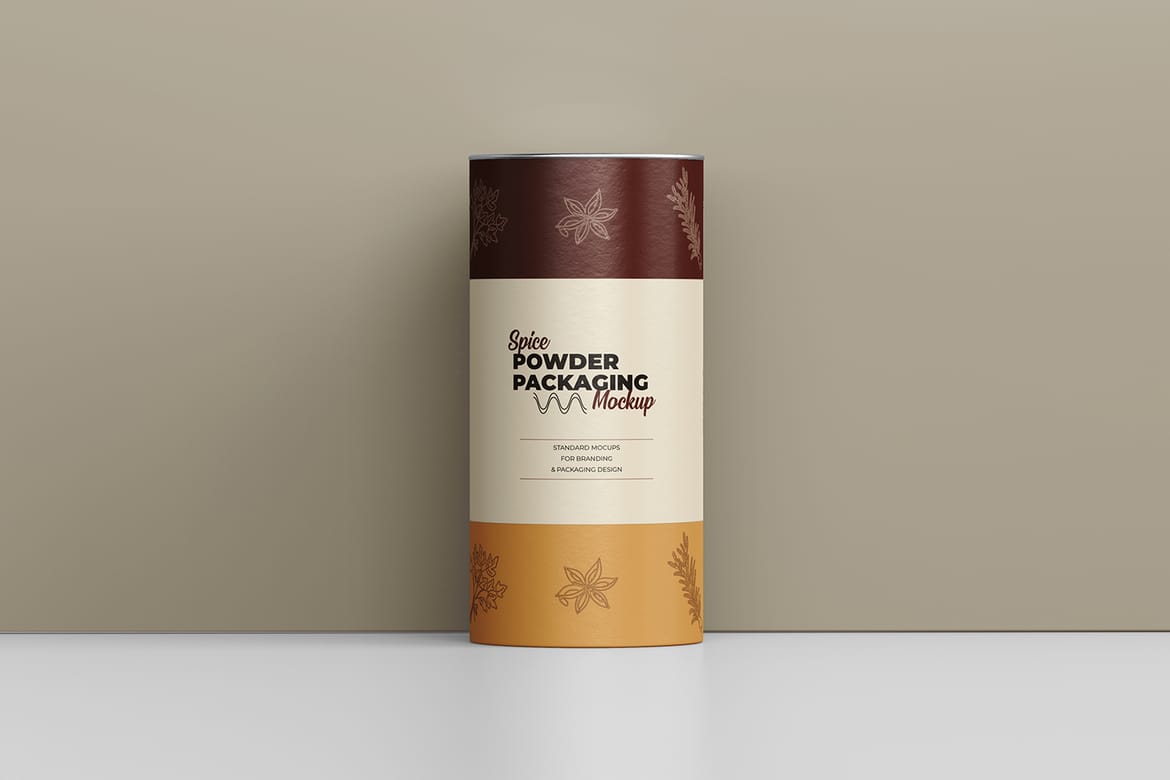 Matte Paper Spice Powder Tube Packaging Mockup