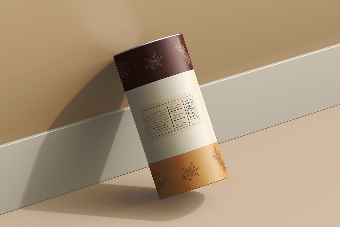 Matte Paper Spice Powder Tube Packaging Mockup