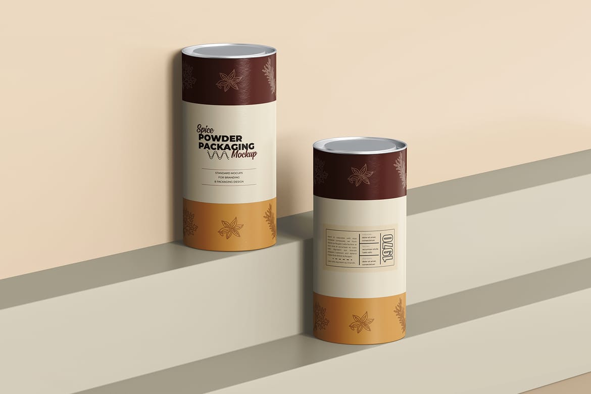 Matte Paper Spice Powder Tube Packaging Mockup | Premium & Free PSD ...