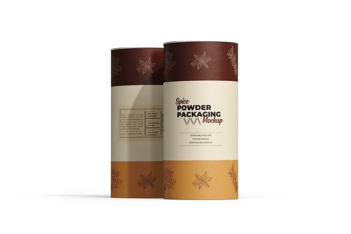 Matte Paper Spice Powder Tube Packaging Mockup