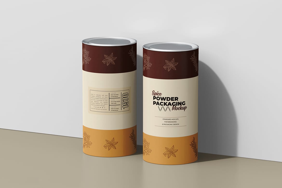 Matte Paper Spice Powder Tube Packaging Mockup | Premium & Free PSD ...