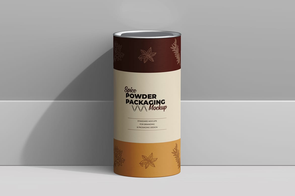 Matte Paper Spice Powder Tube Packaging Mockup