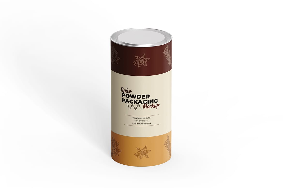 Matte Paper Spice Powder Tube Packaging Mockup