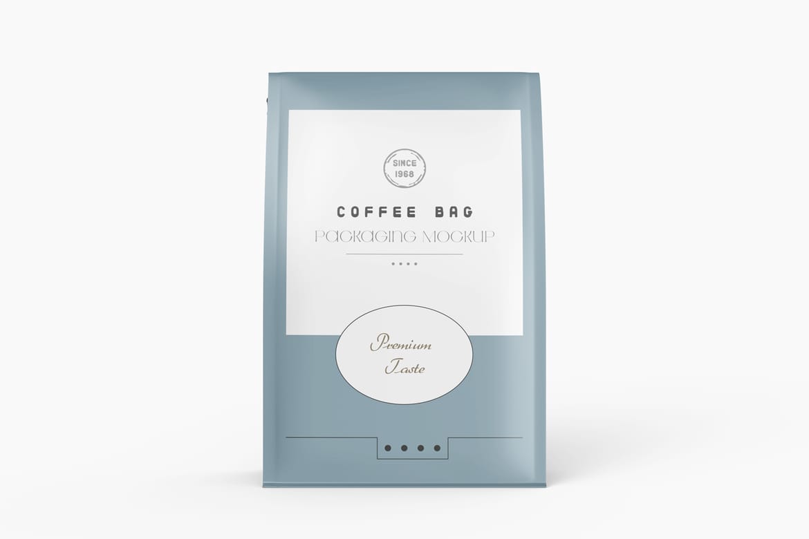 Matte Food Packaging Bag PSD Mockup