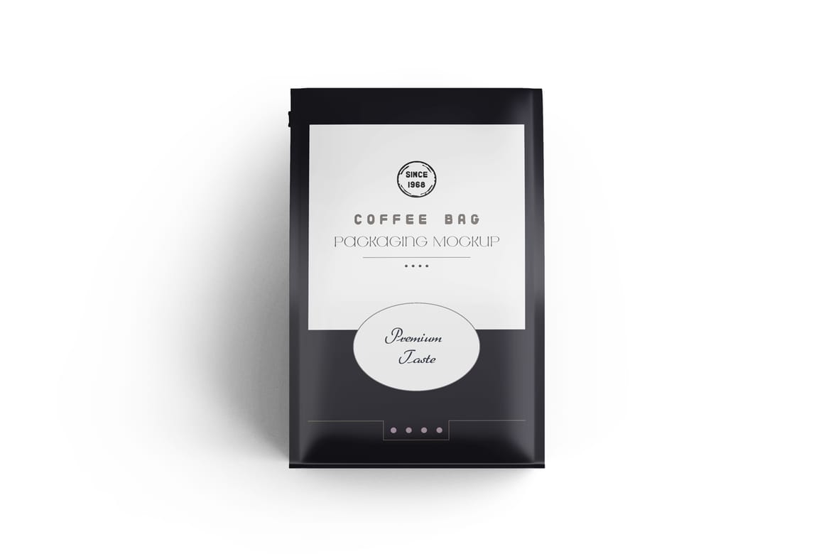 Matte Food Packaging Bag PSD Mockup