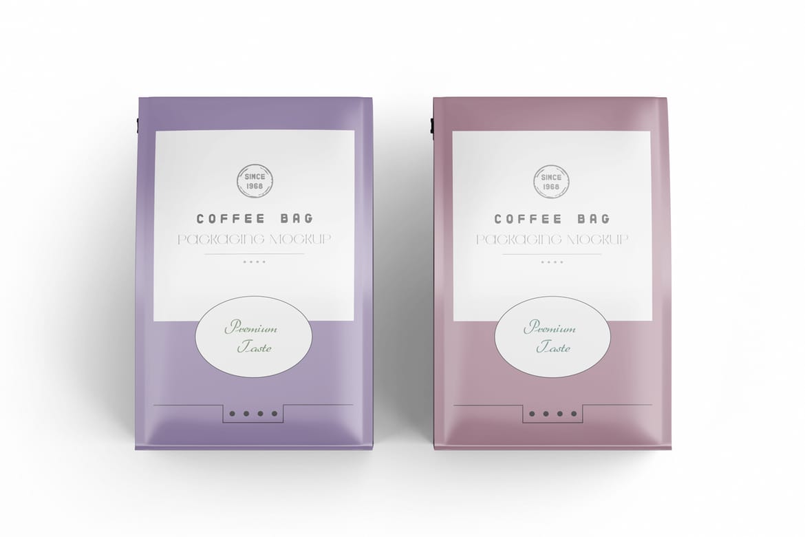 Matte Food Packaging Bag PSD Mockup