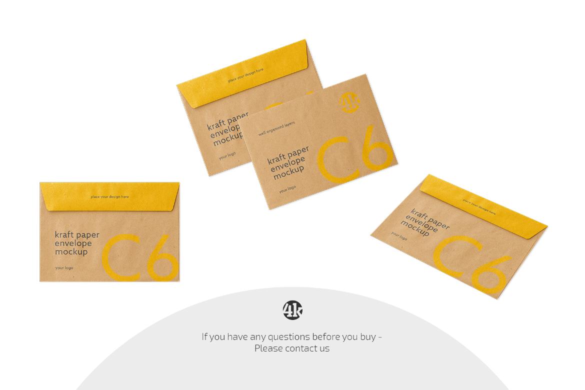Kraft Paper Envelope Mockup Set