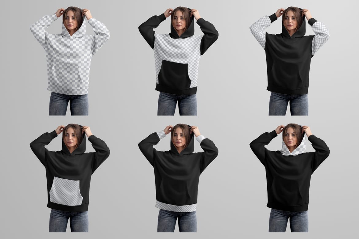 4 Mockups Woman Oversize Long Hoodie. vol.03